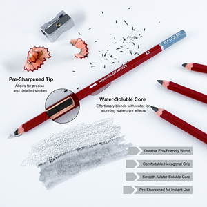 KALOUR - Juego de 6 Lápices de Dibujo de Alta Calidad <span class=keywords><strong>con</strong></span> Núcleo Suave, Solubles <span class=keywords><strong>en</strong></span> <span class=keywords><strong>Agua</strong></span>, de Grafito y Acuarela para Artistas - Product Image 3