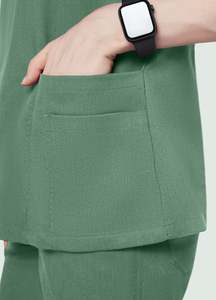 Uniformes Médicos Personalizados de Estilo Americano para Enfermeras, con Cuello en V y Pantalones Cargo, Diseño Elástico en 4 Direcciones - Product Image 4