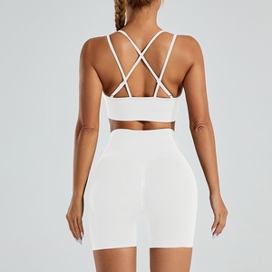 Nuevo conjunto deportivo transfronterizo: sujetador deportivo sin costuras con efecto <span class=keywords><strong>push</strong></span>-<span class=keywords><strong>up</strong></span>, pantalones de yoga de <span class=keywords><strong>cintura</strong></span> <span class=keywords><strong>alta</strong></span> con efecto levanta glúteos, ropa para correr y fitness. - Product Image 5