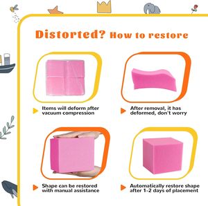 24 cubes en <span class=keywords><strong>mousse</strong></span> 5"x5"x5" - Ensemble de blocs à empiler souples pour jeux d'intérieur, trampolines, parkour, sports d'action (Rose/Jaune) - Product Image 3