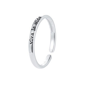 Mode <span class=keywords><strong>925</strong></span> Sterling Zilver Gegraveerde Tekst Live In Het Moment Viva La Vida Verstelbare Ringen - Product Image 1