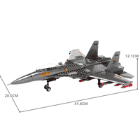 Wange 4001 Modèle de chasseur porte-avions Requin Volant, compatible avec les petites briques de construction, ensemble de jouets éducatifs