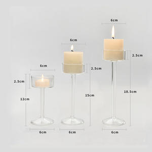 בעבודת יד ארוך-גזע זכוכית נר מחזיק קריסטל נרות stand עבור חתונות קישוטים - Product Image 6