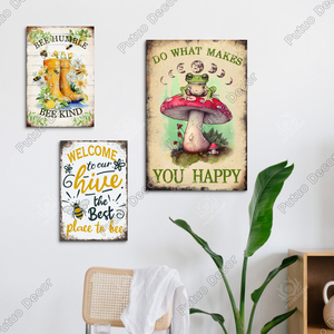 Affiche Métallique Vintage Personnalisée avec Système d'Adhésion Magnétique, Décoration Murale en Étain pour Salon et Chambre à Coucher - Product Image 5