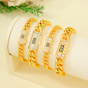 Italian Luxury Zirconia Hip Hop Drawstring <b>Bracelet</b> 21k Gold Plated Punk <b>Adjustable</b> <b>Bracelets</b> for Women Event Party - Product Image 4