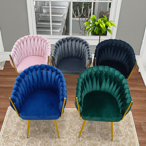 <span class=keywords><strong>Fauteuil</strong></span> moderne en <span class=keywords><strong>tissu</strong></span> velours rembourré pour salle à manger, style café, bleu, commerce extérieur - Product Image 5