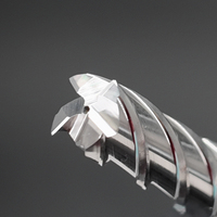 Fraise à queue CNC à 4 dents, en carbure de tungstène massif, avec refroidissement interne, OEM pour l'acier inoxydable