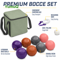 Ensemble de boules de pétanque en résine YumuQ pour l'extérieur, jeu de pelote pour la pelouse, avec sac de transport pour les sports de jardin et de plage