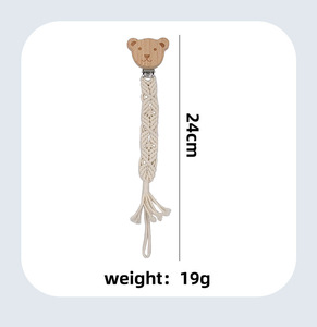 <span class=keywords><strong>Mordedor</strong></span> para bebé con forma de oso, 100% algodón, hecho a mano, macramé, ganchillo, <span class=keywords><strong>mordedor</strong></span> de madera, Clip para chupete de ganchillo - Product Image 2
