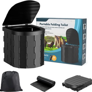 Mini pot d'urgence de toilette de camp de caravane extérieure avec couvercle pliable amovible Design moderne pour les voyages des personnes âgées - Product Image 2