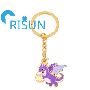Porte-clés en métal 3D <span class=keywords><strong>Dragon</strong></span> Doré en gros, personnalisé, mignon, dessin animé, anime, fantaisie sombre, démon, <span class=keywords><strong>dragon</strong></span> volant, émail - Product Image 3