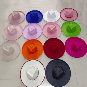 Custom Print Logo High Quality Heart Shape Wide Brim Fedora <b>Hat</b> <b>for</b> Women Fashion Dress Outdoor Party Fedora <b>Hat</b> with Feather - Product Image 6