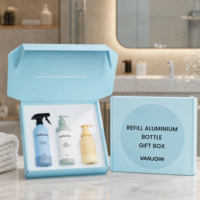 Bouteille en aluminium personnalisée de 100 ml, 200 ml, 300 ml, 500 ml avec pompe à mousse pour nettoyant, gel douche, soin des cheveux, avec pochette de recharge
