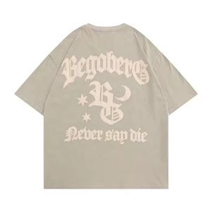 Camiseta extragrande de algodón 300G con estampado de soplo de logotipo personalizado para hombre - Product Image 4