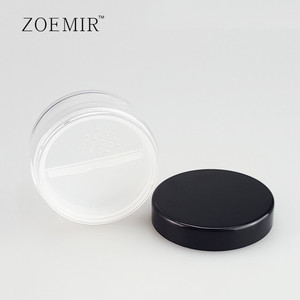 Pot de poudre libre simple de 5g avec tamis rotatif Boîte à poudre libre noire ronde de marque privée - Product Image 5