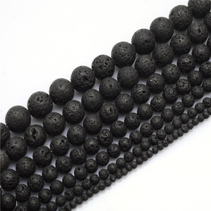 4-10mm natuurlijke zwarte vulkanische lavasteen ronde kralen DIY sieraden maken en etherische olie diffuser benodigdheden - Product Image 2