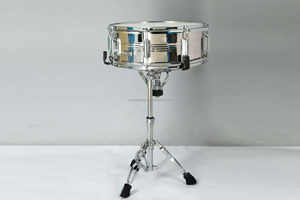 Batería TEAMO para Niños y Adultos de Cinco Tambores y Dos Platillos, Instrumento de Percusión de Madera Duradera con Caja, Bombo y Parches de Papel Aceitado en Azul - Product Image 4