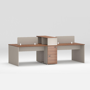 Modern modüler gri hücre iş istasyonu masaları çalışan çalışan için tek 2 4 kişi koltuklu personel ofis masaları - Product Image 5