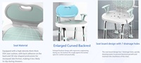 Silla de Ducha Plegable, Taburete de Baño de Aleación de Aluminio, Asiento de Ducha Portátil para Personas Mayores, Discapacitados y con Movilidad Reducida