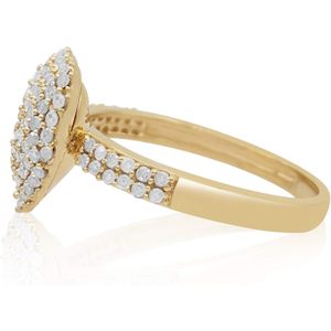 Heart <b>Dome</b> Diamond <b>Ring</b> 0.77 Cttw Round Cut Yellow Gold Over 925 Women's Engagement Style - Product Image 3