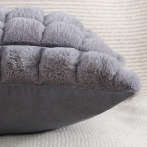 Housse de <span class=keywords><strong>coussin</strong></span> en fausse fourrure pelucheuse, housse de <span class=keywords><strong>coussin</strong></span> décorative douce pour canapé, chambre à coucher, <span class=keywords><strong>blanc</strong></span> crème - Product Image 5