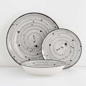 Vente en gros d'assiettes rondes en céramique imprimées de marque connue Vaisselle élégante pour restaurants Usage domestique Ensembles de vaisselle de qualité supérieure - Product Image 3