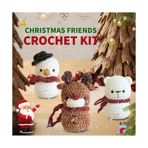 Adorno de Navidad juguete de peluche llavero decoración regalos Navidad <span class=keywords><strong>Amigurumi</strong></span> muñeca Diy Kit principiante ganchillo Kit Animal para <span class=keywords><strong>principiantes</strong></span> - Product Image 1