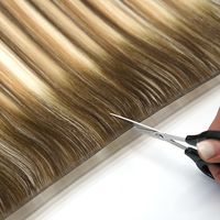 Nouvelles extensions de cheveux humains vierges européennes double trame Volume Genius Weft avec mèches blondes double trame Genius Weft
