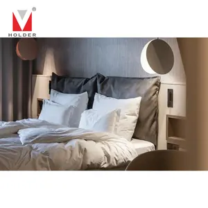 उच्च गुणवत्ता वाले समकालीन डिजाइन होटल रूम 3 स्टार डबल बेड कस्टम कम्फर्ट सूट भंडारण के साथ बेडरूम फर्नीचर सेट