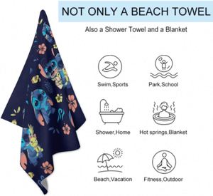 Serviette de plage en microfibre tissée douce et absorbante, sans sable, en plastique RPET, avec logo personnalisé, dans un sac en filet - Product Image 2