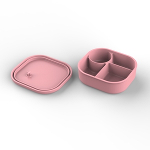 Boîte à lunch bento en silicone de qualité alimentaire, anti-fuite, anti-déversement, avec 4 compartiments, pour enfants, école et pique-nique - Product Image 1