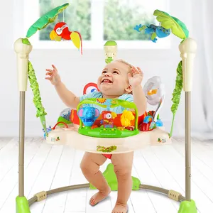 Jumper de balanço musical para bebês, cadeira multifuncional ajustável para aprender a andar, assento lavável removível para treinamento