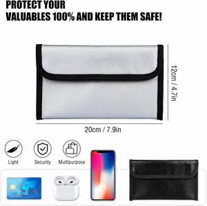 New Portable Liquid Silicone Fireproof Storage Pouch Custom Fashion Fire-Resistant <b>Document</b> Pouch for Mobile Phones Credit - Product Image 4