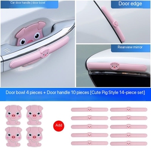 <span class=keywords><strong>Protection</strong></span> de poignée de porte et de coque de poignée de <span class=keywords><strong>voiture</strong></span> en PVC, motif dessin animé mignon, bande anti-collision, <span class=keywords><strong>protection</strong></span> de pare-chocs - Product Image 4