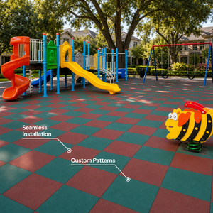 Tappetino in Gomma Colorato a Incastro per Parchi Giochi, Piastrelle in Gomma Ecologiche Non Tossiche per Aree Gioco per Bambini, Giardini, <span class=keywords><strong>Scuole</strong></span> e Cortili - Product Image 4