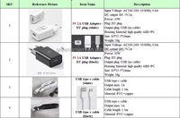 Cargador USB, enchufe de la UE, interruptor de alimentación de carga, adaptador de enchufe de viaje, 5V, 2A, negro, blanco, cable de carga para lámparas de luz LED, 2A
