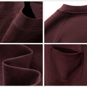 <span class=keywords><strong>Maglietta</strong></span> Casual estiva da uomo a maniche corte 310G pesante in cotone traspirante assorbente sudore a spalla larga <span class=keywords><strong>con</strong></span> tasca - Product Image 6