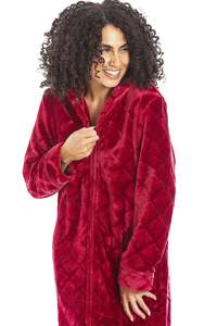 Usine femmes manteau de maison polaire Zip Robe avec poches entrejambe flanelle à capuche <span class=keywords><strong>peignoir</strong></span> pour adulte Polyester Robe de nuit pour les femmes - Product Image 3