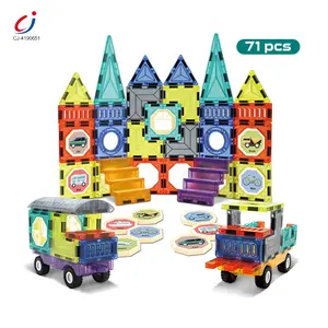 Chengji magnetic sheets toy early educational 71 pcs colorful magnetic building blocks sets kids toys