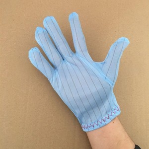 Gants antistatiques bleus Longhuatai à rayures double face antidérapants pour travaux électroniques, poignets droits - Product Image 3