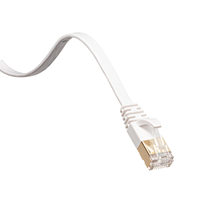 Cable de Red Ethernet de Longitud Personalizada CAT6 CAT6a CAT7 CAT8, Cable LAN Plano Redondo Blindado para Exteriores, Ultra Plano y Blindado