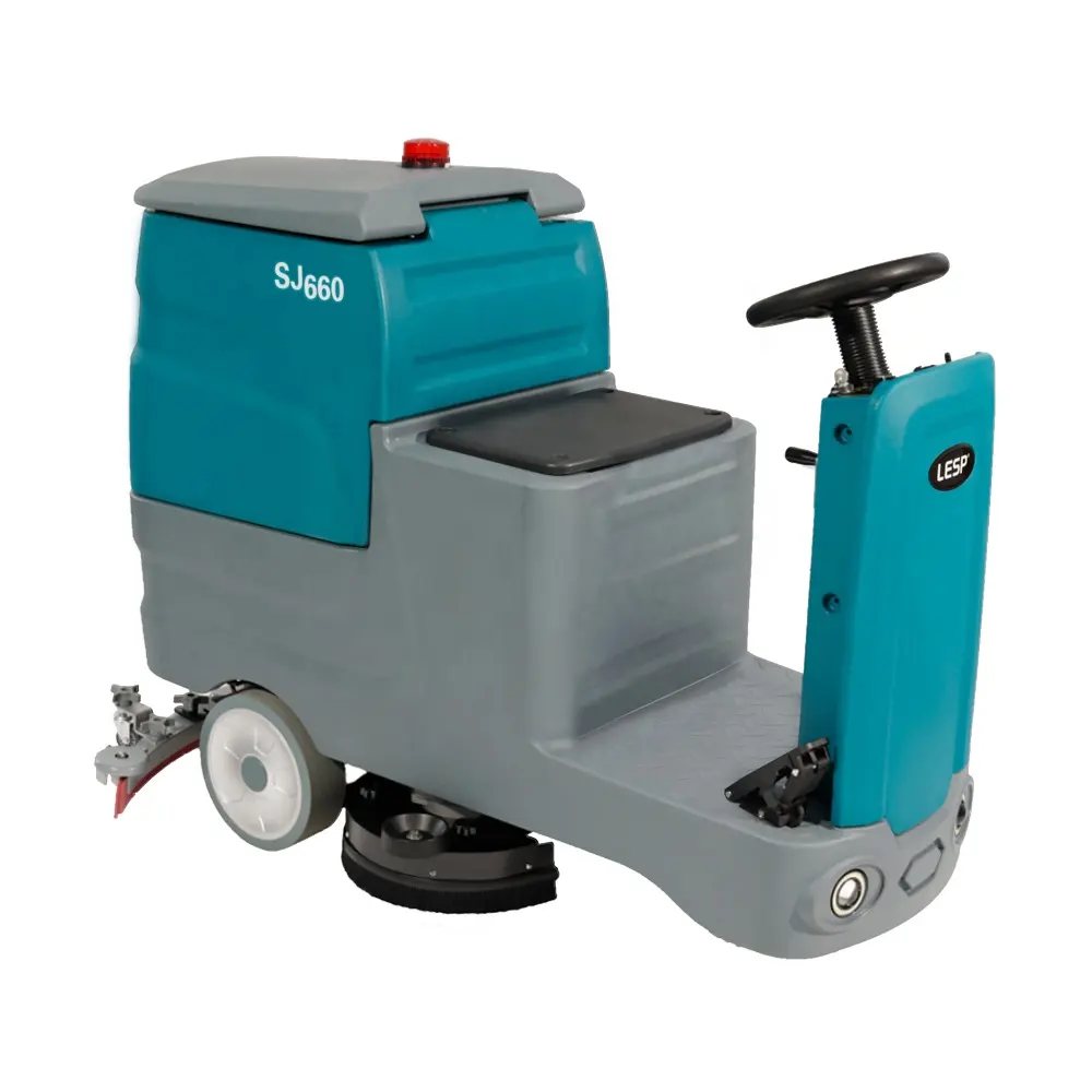 Ride-on three-brush electric road sweeper for factory workshops street floor cleaning machine