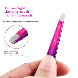 Pinzas de Acero Inoxidable para <span class=keywords><strong>Cejas</strong></span>, Juego de 96 Pinzas con Punta Inclinada para Depilación, Herramientas de Belleza - Product Image 4