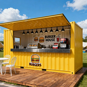 Café, cuisine, bar, restaurant mobile contemporain en conteneur maritime pour l'extérieur, robuste et durable, en acier de 3 mm d'épaisseur, avec un grand espace - Product Image 6