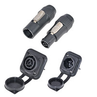 Conector de Alimentación Redondo Macho Powercon True1 20A 250V IP65 a Prueba de Agua para Equipos de Escenario, 3 Pines, con Contactos de Cobre y Carcasa de PC