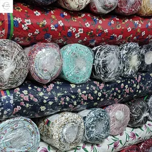 Hot selling faille print fabric crepe fabric stock fabric from shaoxing