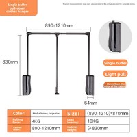 Rail de penderie escamotable pour dressing, tringle à vêtements réglable et extensible