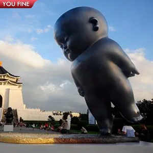 Interesting Huge Outdoor Fat Kid Bronze Sculpture