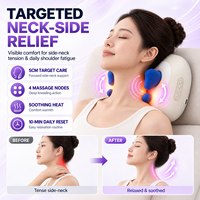 Masseur de cou sans fil rechargeable avec chaleur, 4 modes, vitesse réglable et minuterie pour la relaxation au lit ou sur le canapé