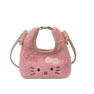 Mini Borsa a Secchiello in Pelliccia Sintetica a Forma di Gatto - Borsetta Kawaii in Pile a Tracolla per Donne - Product Image 3